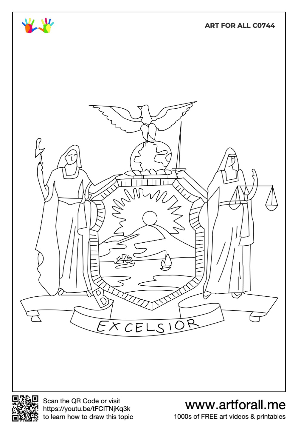 How To Draw New York State Flag Lackbowl