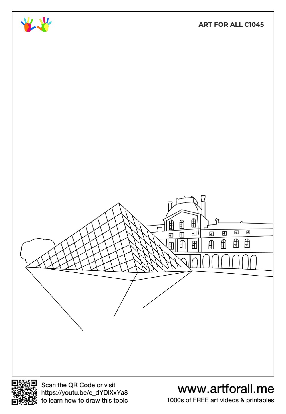 How to draw The Louvre, Paris