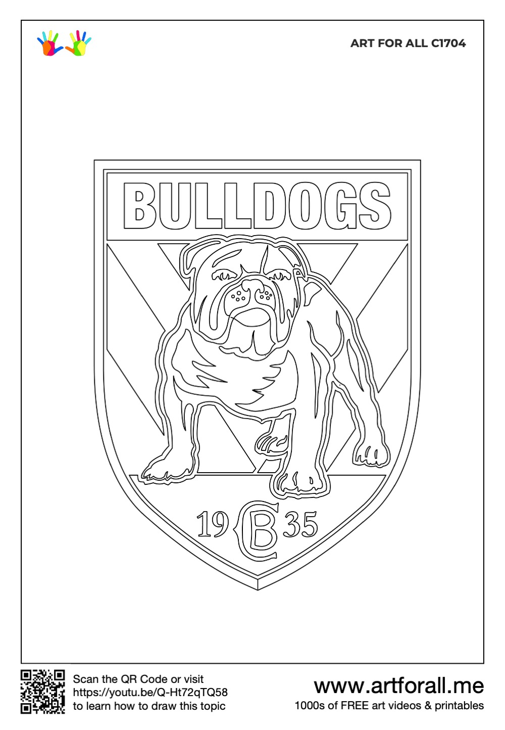 How to draw the CanterburyBankstown Bulldogs Logo National Rugby League