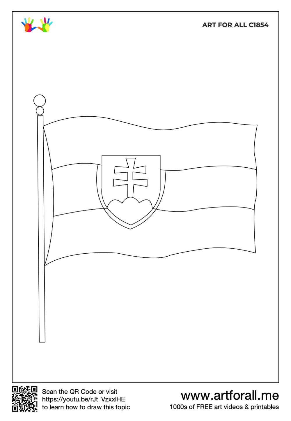 Slovakia Flag Coloring Page