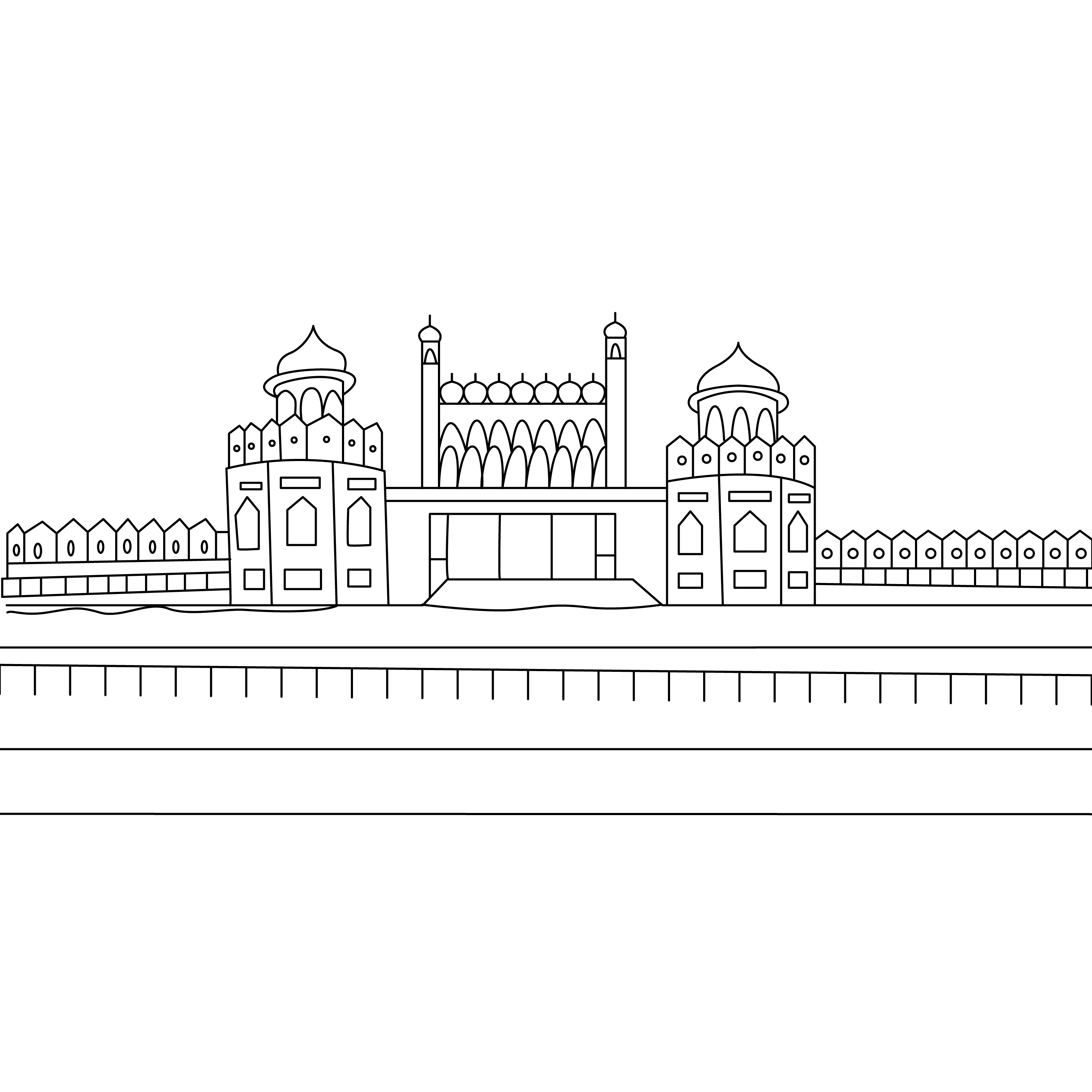 Red Fort Drawing For Kids