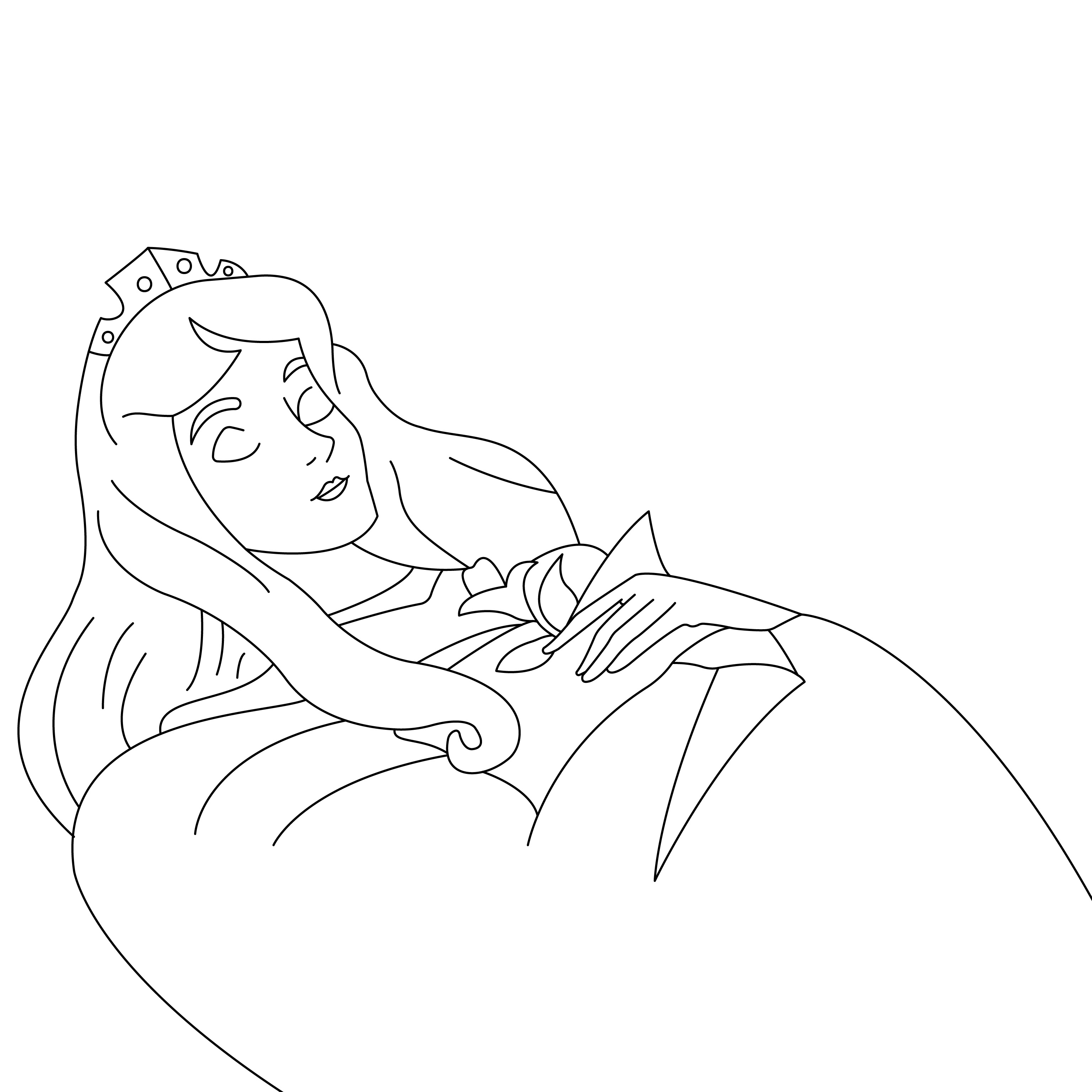 How to draw Sleeping Beauty