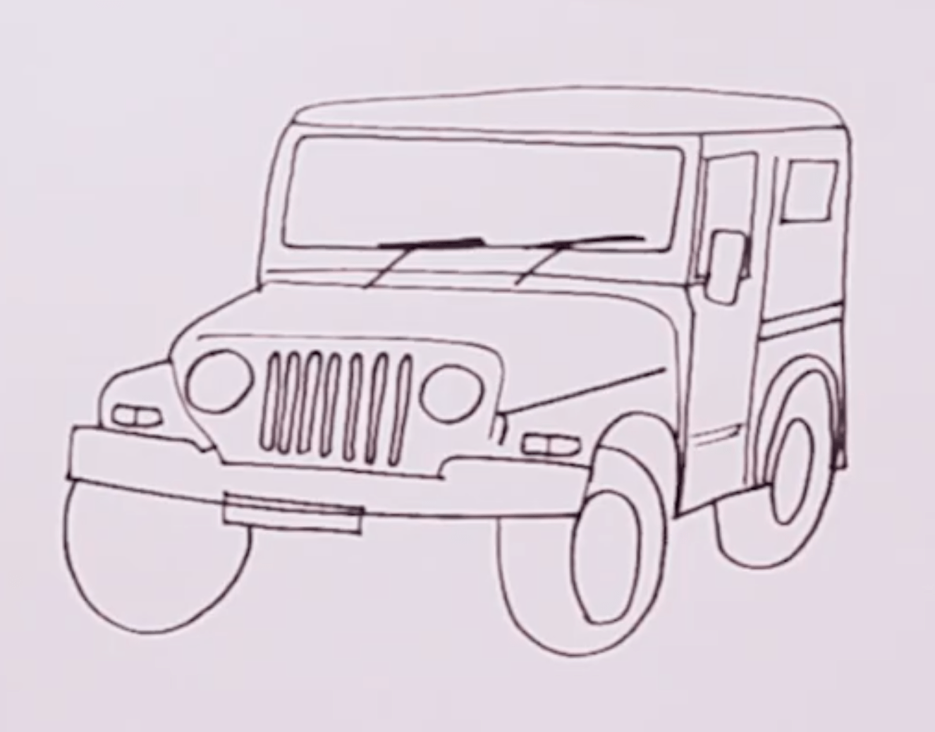 How to draw Mahindra Thar Jeep