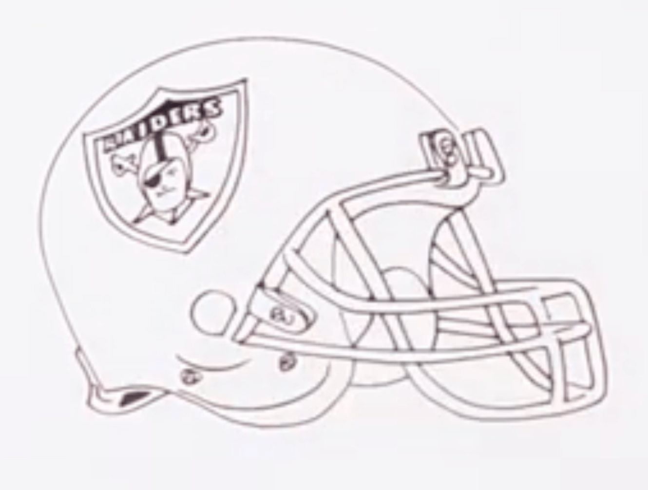 How to draw Las Vegas Raiders football helmet (NFL)
