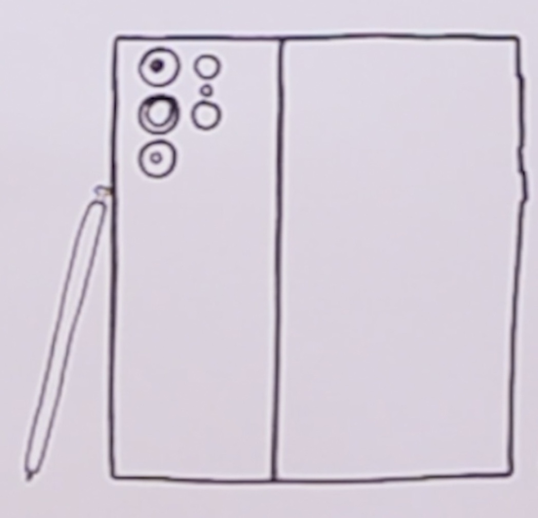 How to draw Samsung Galaxy S22 Ultra mobile phone