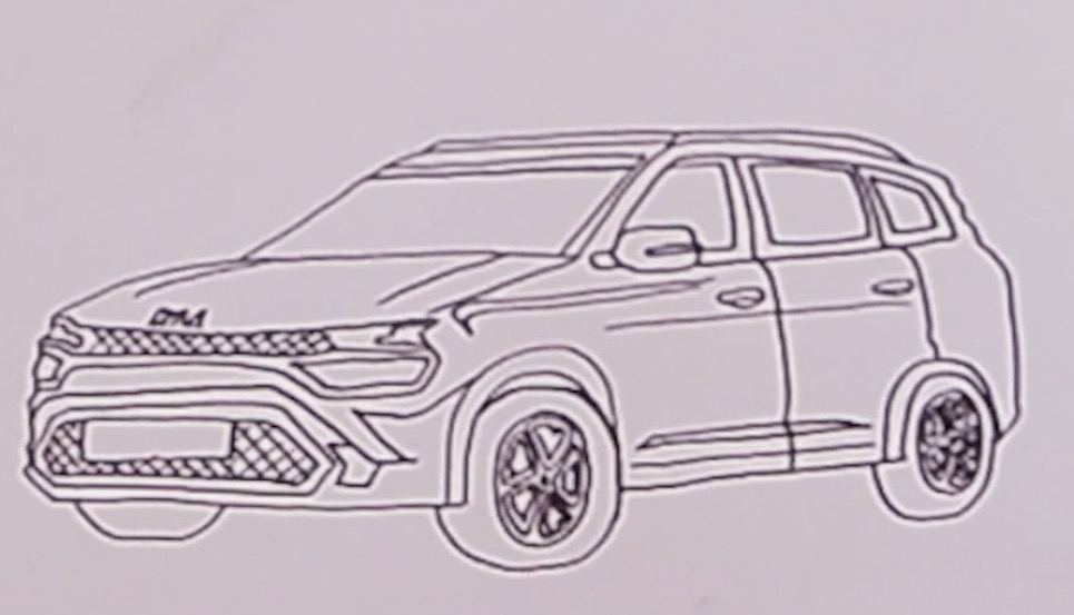 How to draw Kia Carens car
