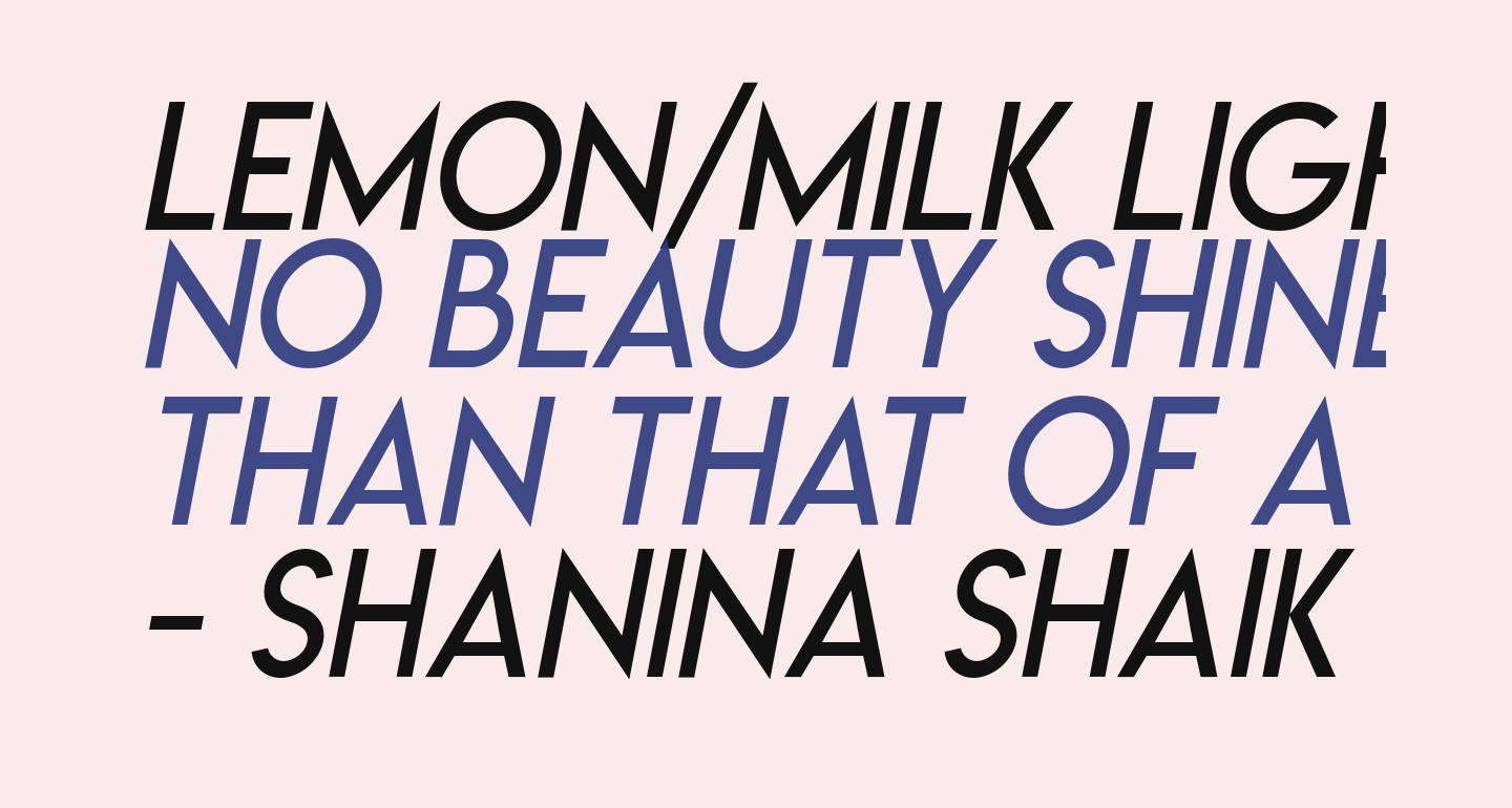 Lemon/Milk light italic free Font What Font Is