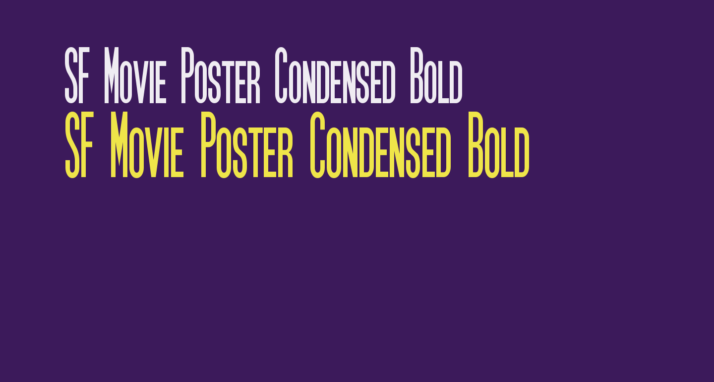 SF Movie Poster Condensed Bold free Font What Font Is
