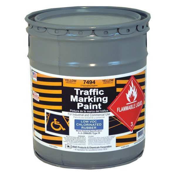 Rae Traffic Marking Paint, Yellow, 5 gal. 749405
