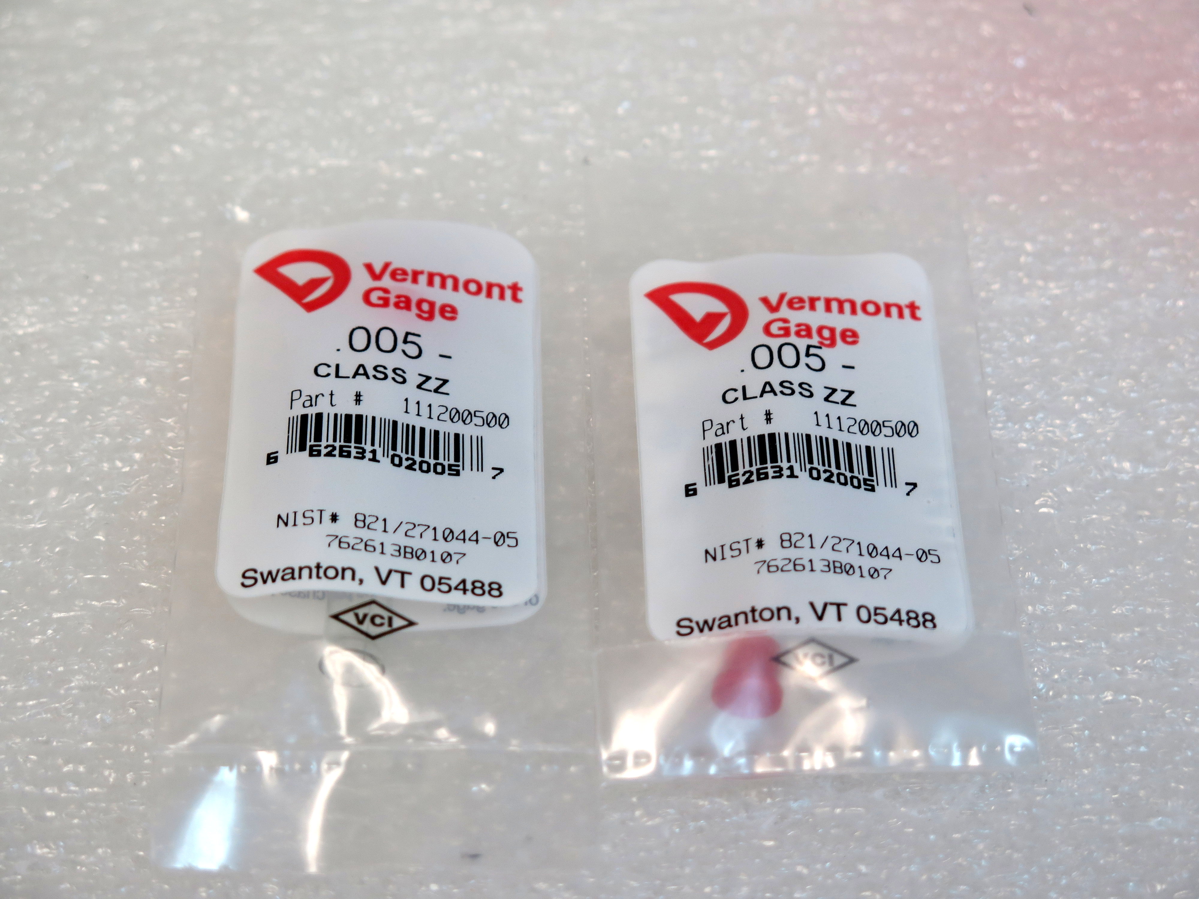 Vermont Gage 111200500 Pin Gage Measuring Tools BMI Surplus