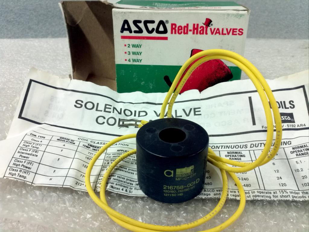 ASCO RedHat 216758001D Solenoid Valve Coil Solenoids BMI Surplus