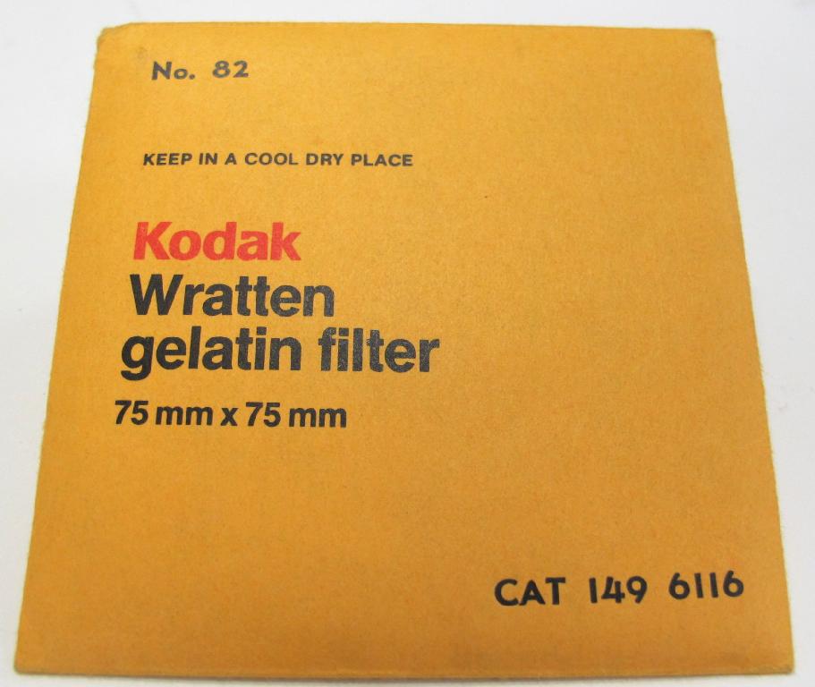 Kodak 82 Wratten Gelatin Filter, 75 mm Filters Iris Diaphragms and Slits BMI Surplus