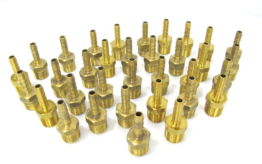 DynaFlo Brass Hose Adapter, Lot of 34, 3/8 Plumbing Supplies BMI