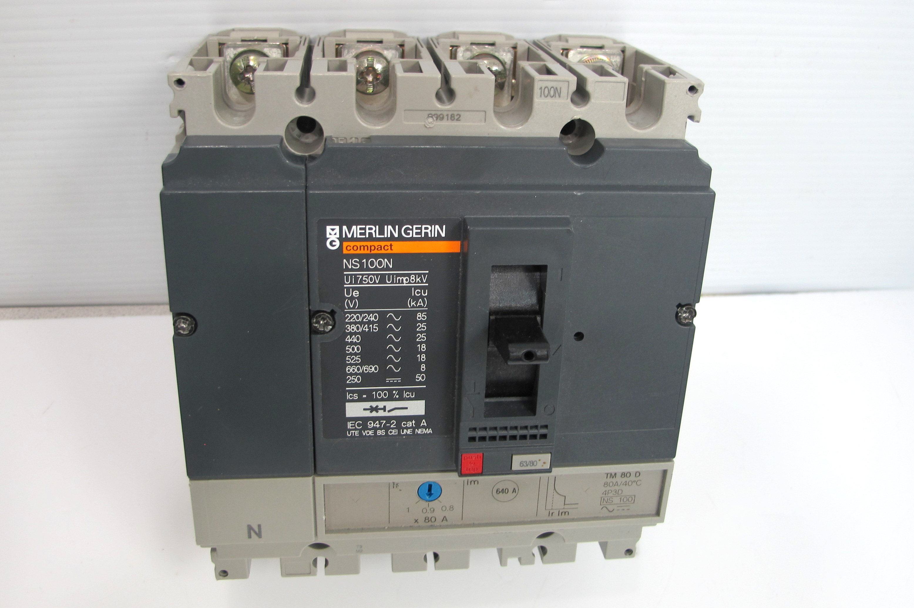 Merlin Gerin NS100N Circuit Breaker 4 Poles Circuit Breakers BMI
