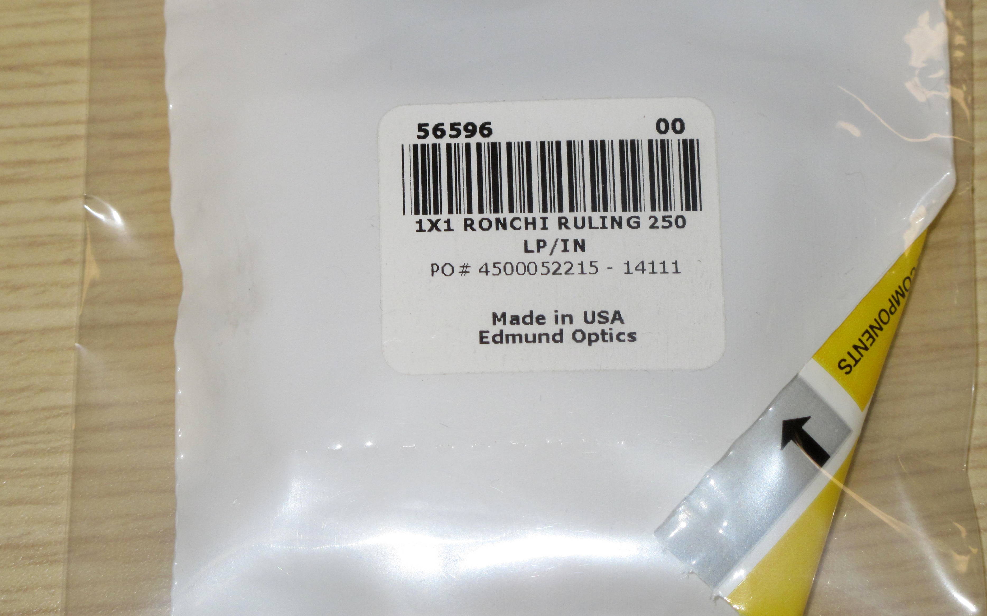 Edmund Optics 56596 1x1 Ronchi Ruling Gratings BMI Surplus