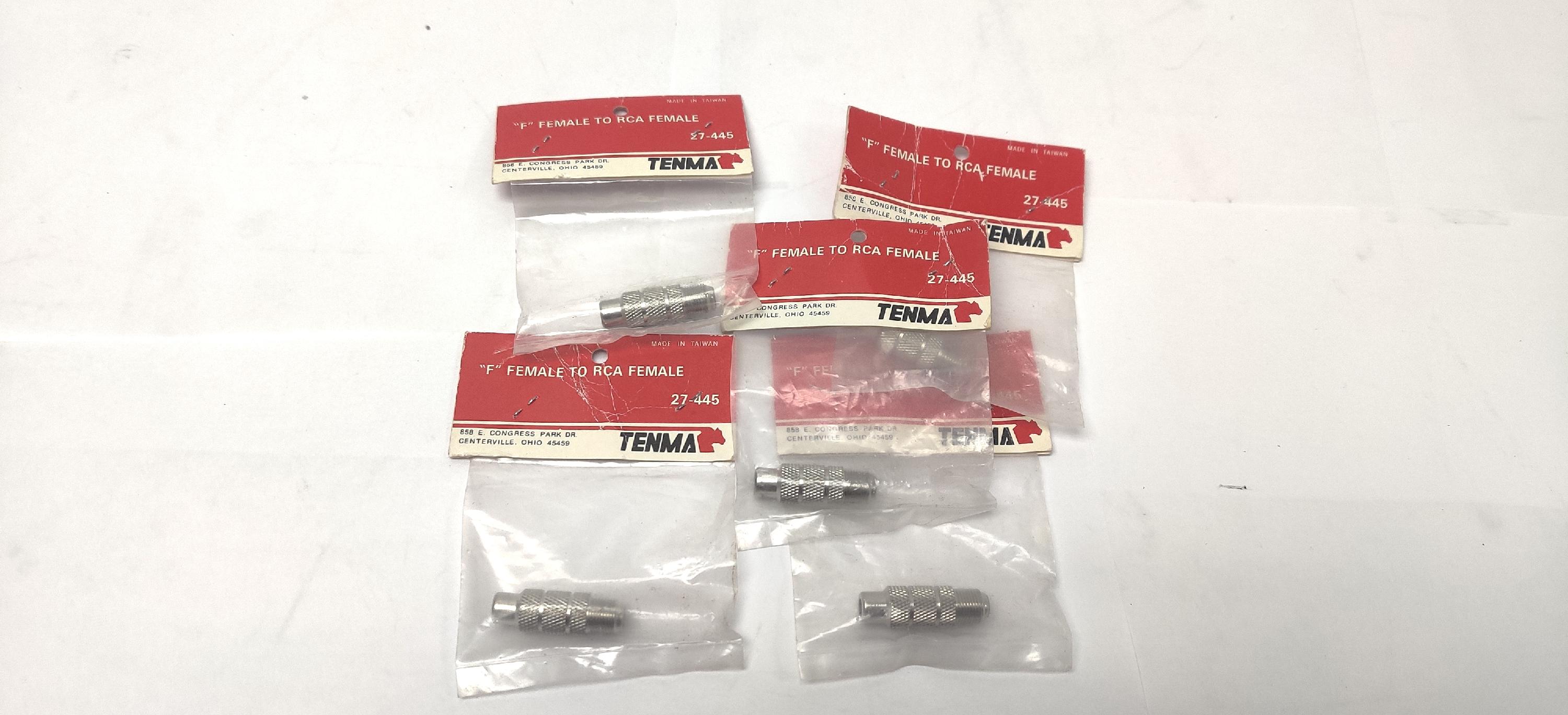 F Female to RCA Female Connector Lot of 5 - Audio Visual Equipment