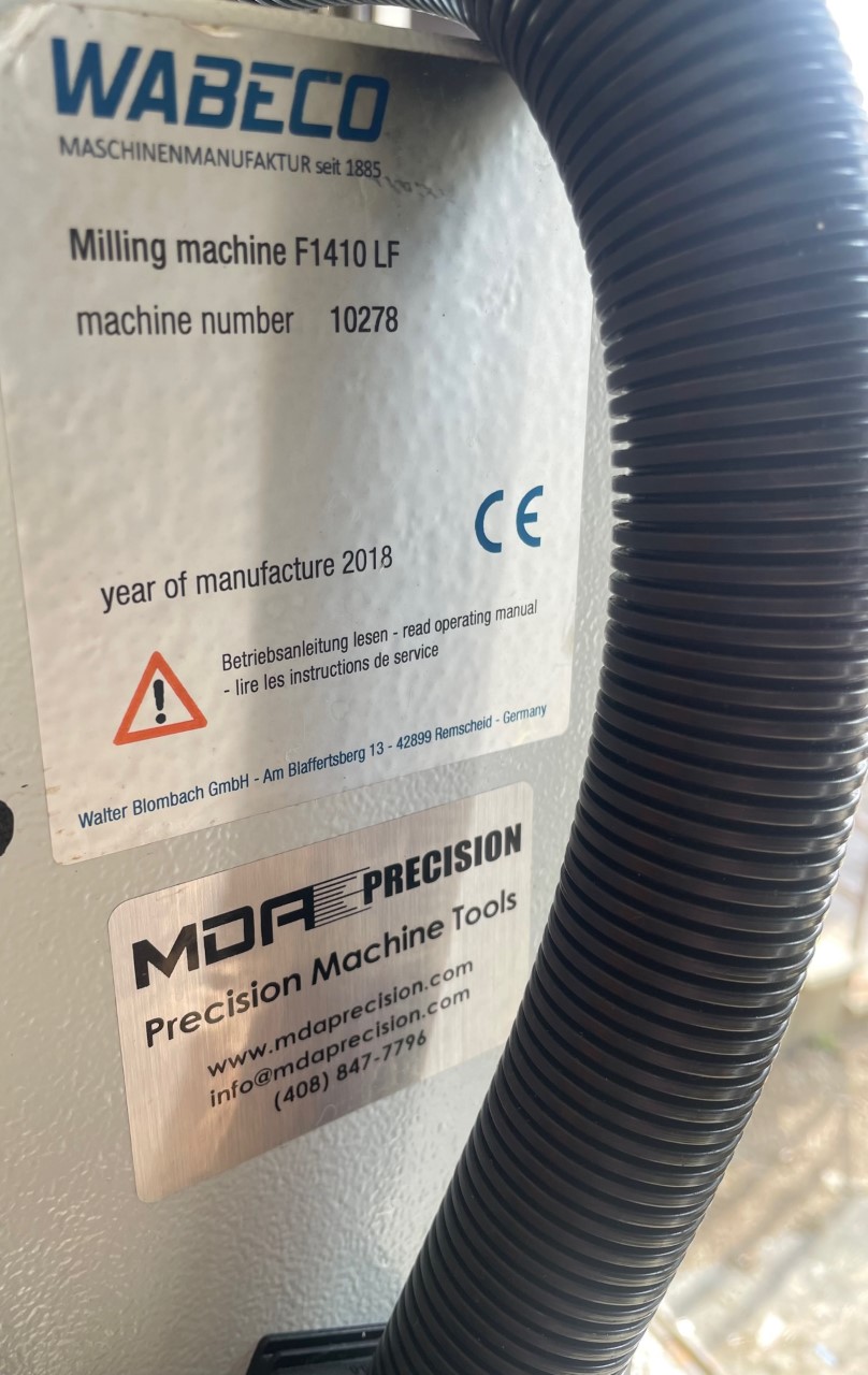 Wabeco Milling Machine F1410 LF Industrial Equipment BMI Surplus