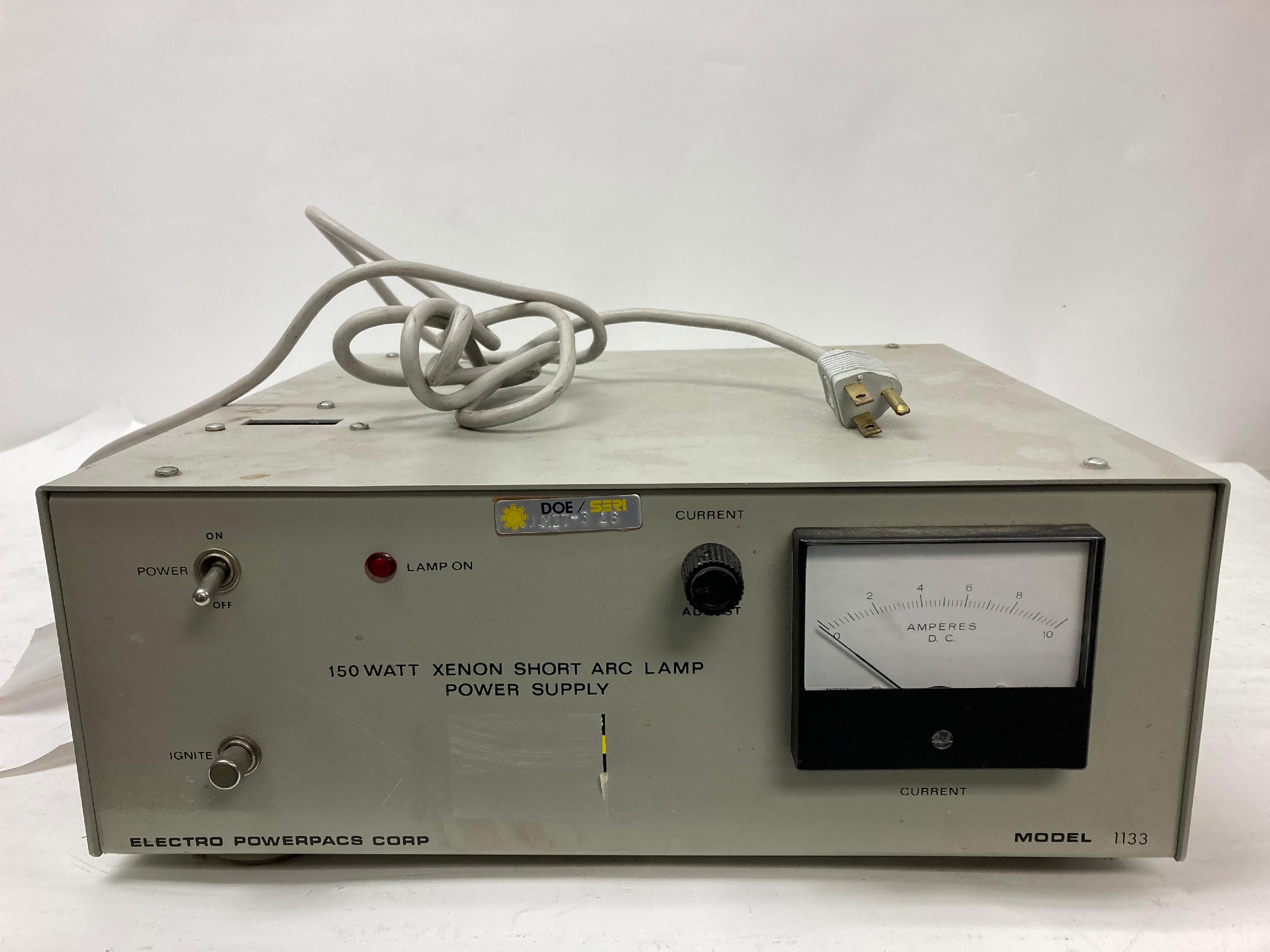 Doe Electro Powerpacs 1133 150 Watt Xenon Short ARC Lamp Power Supply