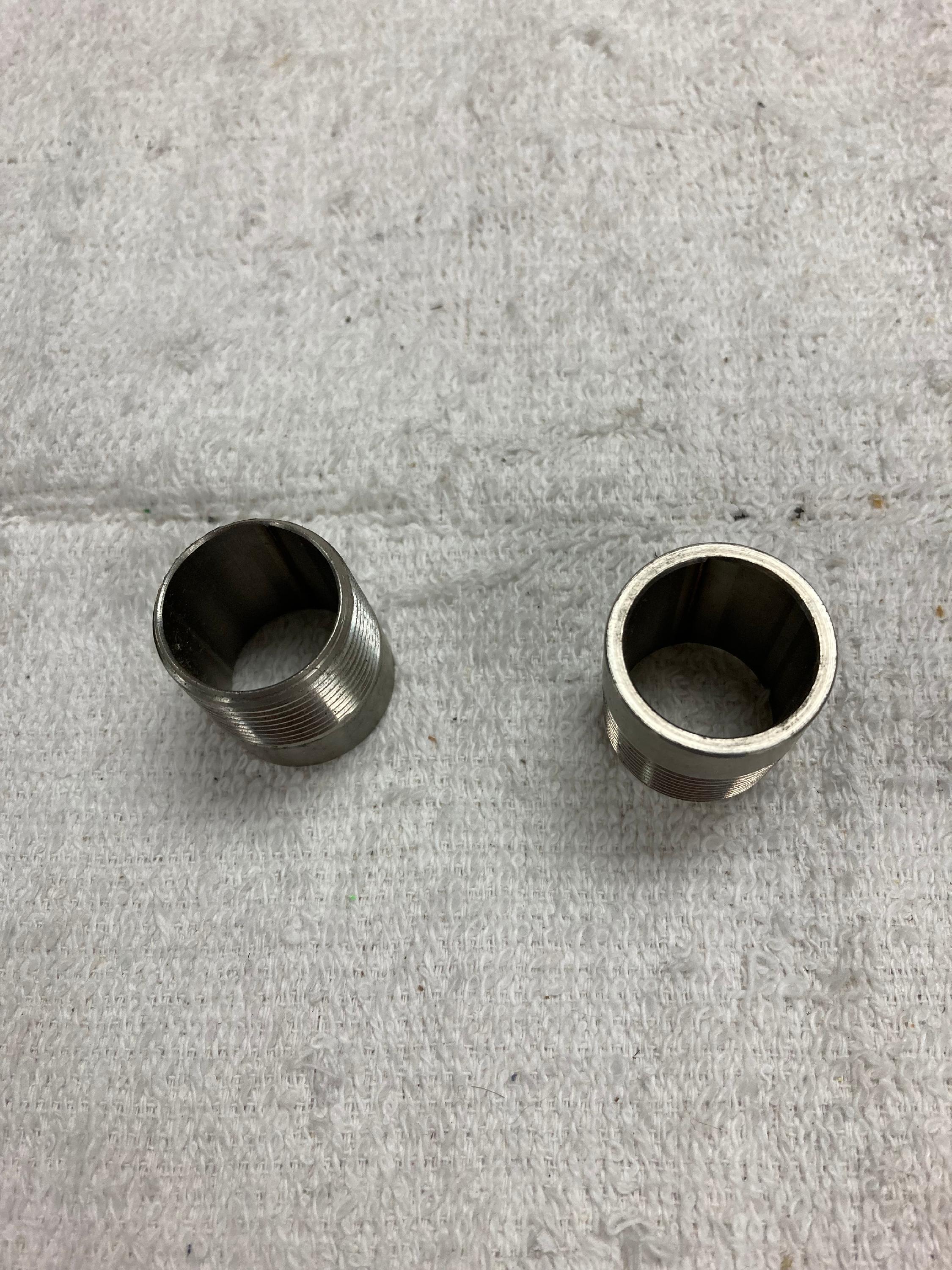 3/4" Stainless Steel Half Nipples Threaded One End (lot of 2