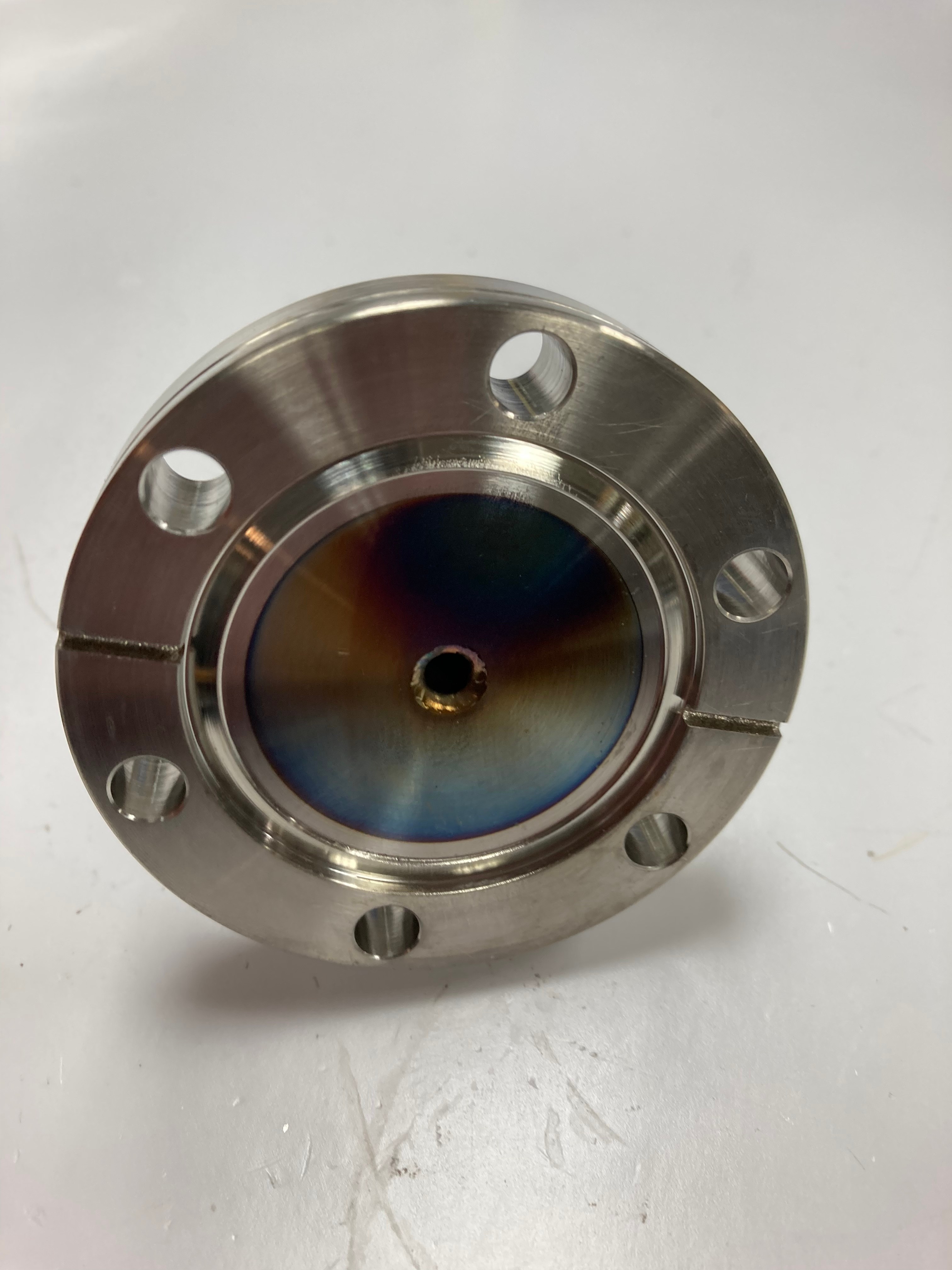 Varian 3″x3″ Conflat CF Flange to Female Cajon VCR Tube Adapter