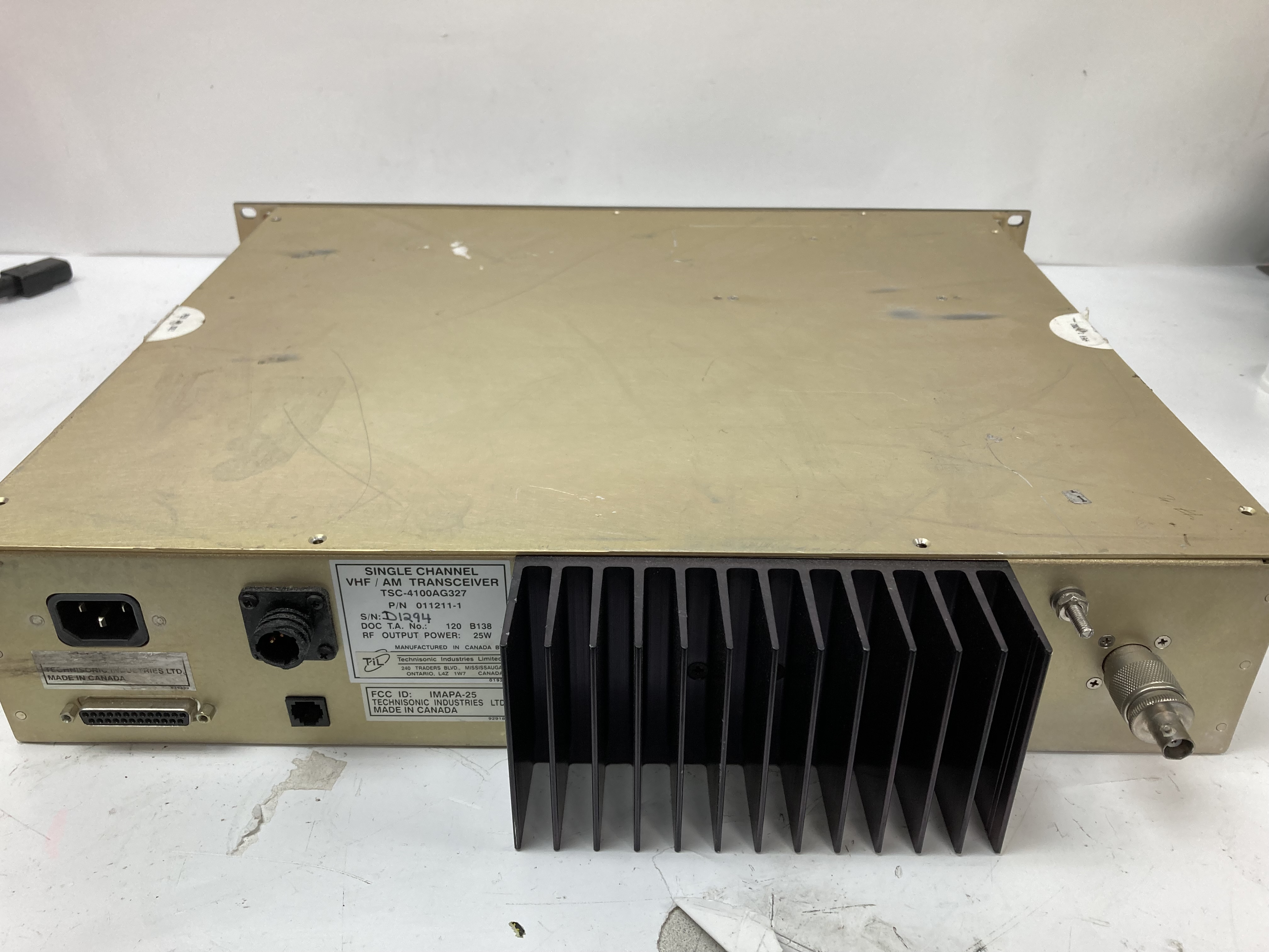 Technisonic Industries Limited TSC4X00/AG327 Single Channel VHF/AM