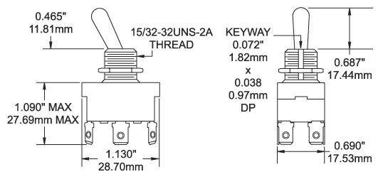 WeatherDeck® Toggle Switch DPDT - ON-OFF-ON - Blue Sea Systems