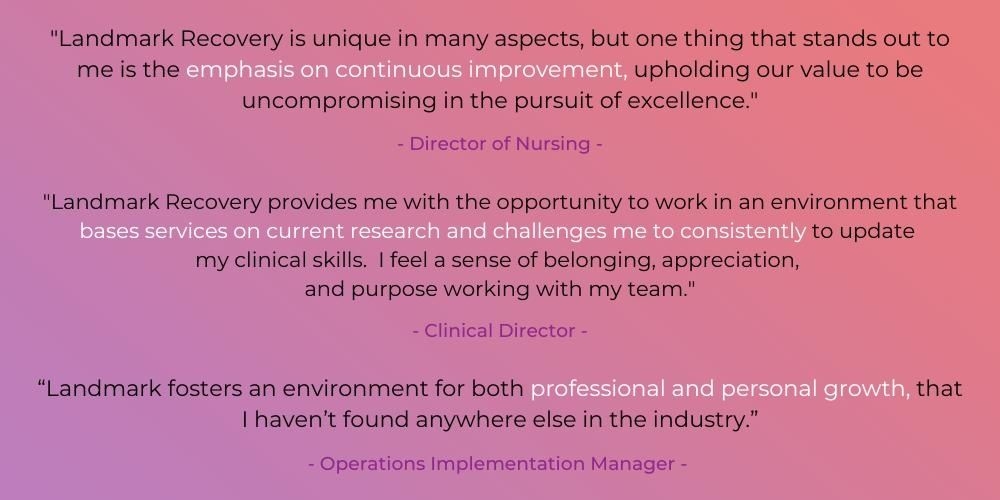 Landmark Recovery Mission, Benefits, and Work Culture