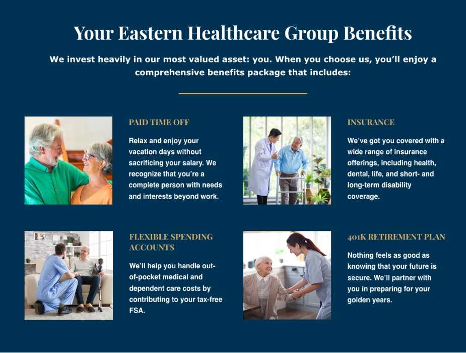Eastern Healthcare Group Mission, Benefits, and Work Culture