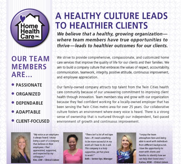 Home Health Care, Inc. Mission, Benefits, and Work Culture