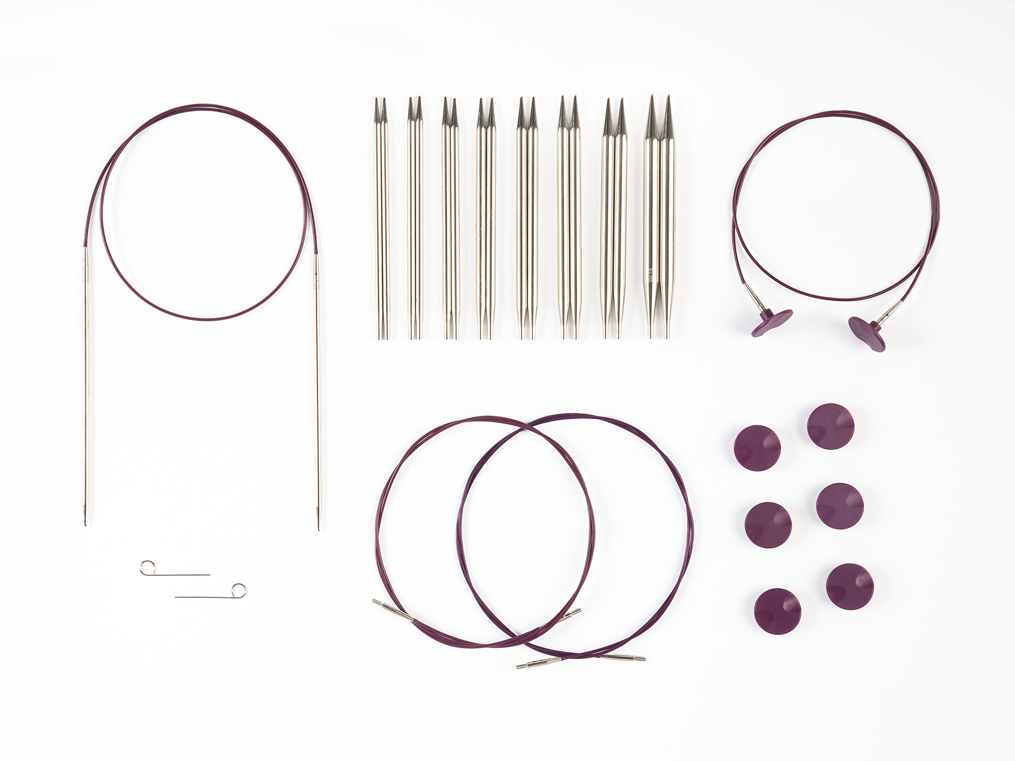Options Interchangeable Nickel Plated Circular Knitting Needle Set from