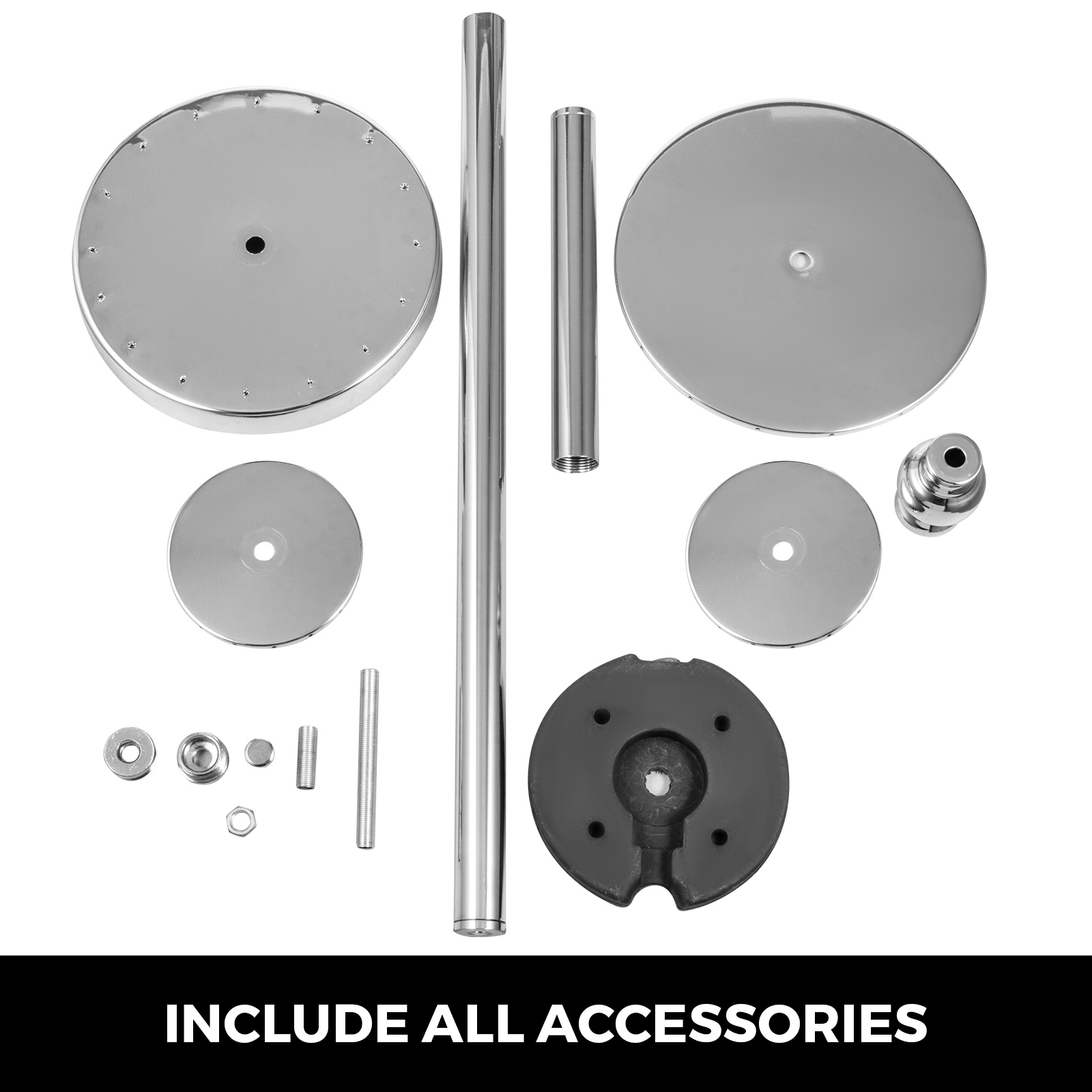 VEVOR Wedding Vases Stand Centerpiece Crystal Silver 23.6" Event Column