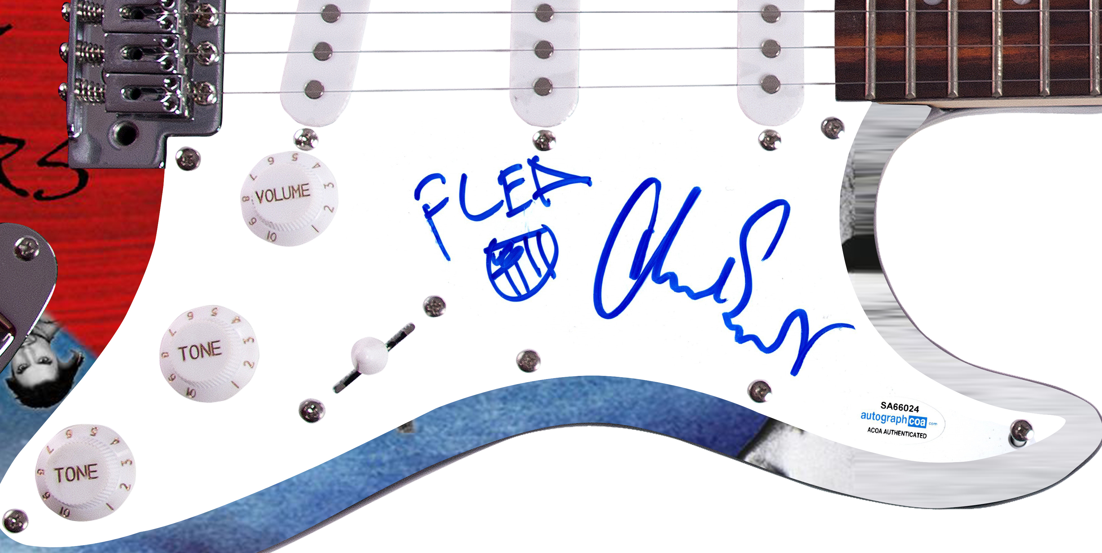 Charitybuzz Flea & Chad Smith of The Red Hot Chili Peppers Signed Guitar