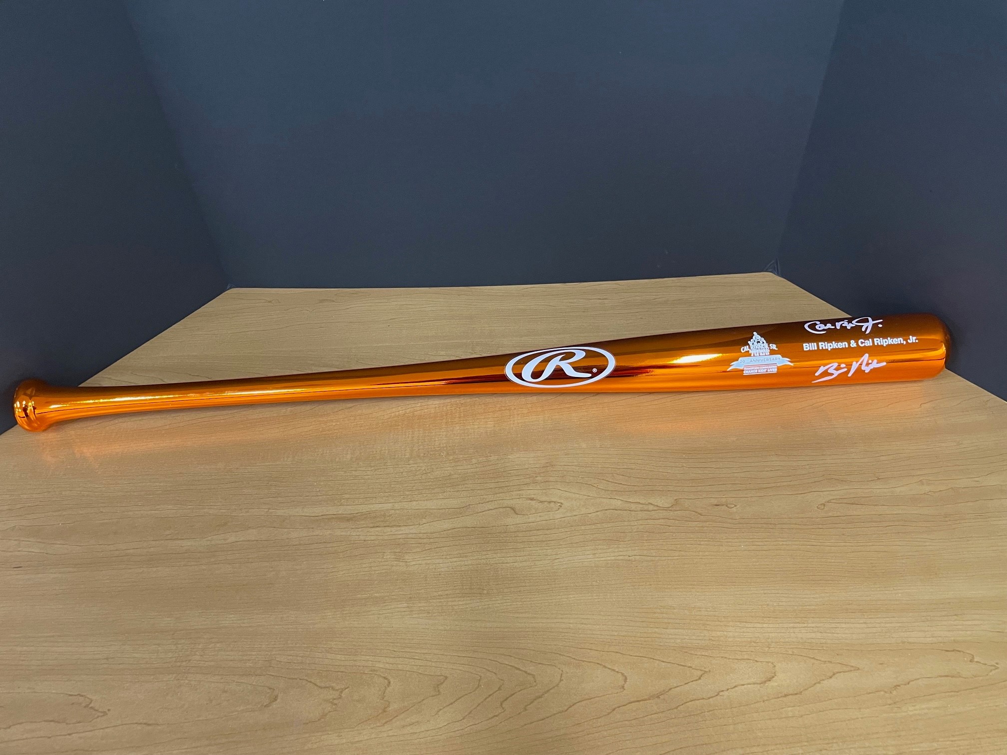 Charitybuzz Cal & Bill Ripken Signed Chrome Baseball Bat