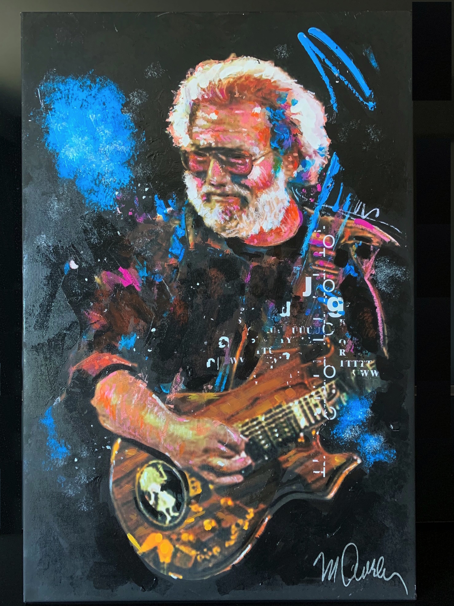 Charitybuzz Jerry Garcia, Original Art on Canvas by Music Industry