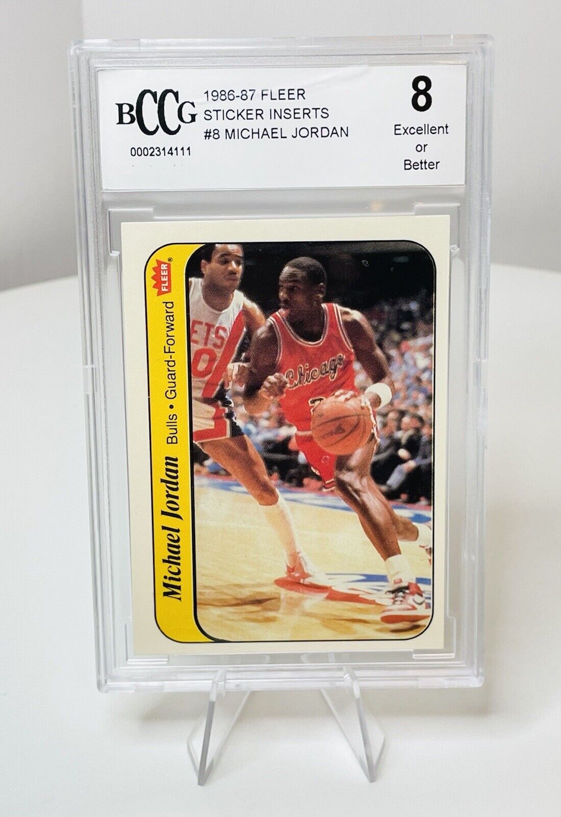 Charitybuzz 198687 Fleer Stickers 8 Michael Jordan Rookie Sticker Card