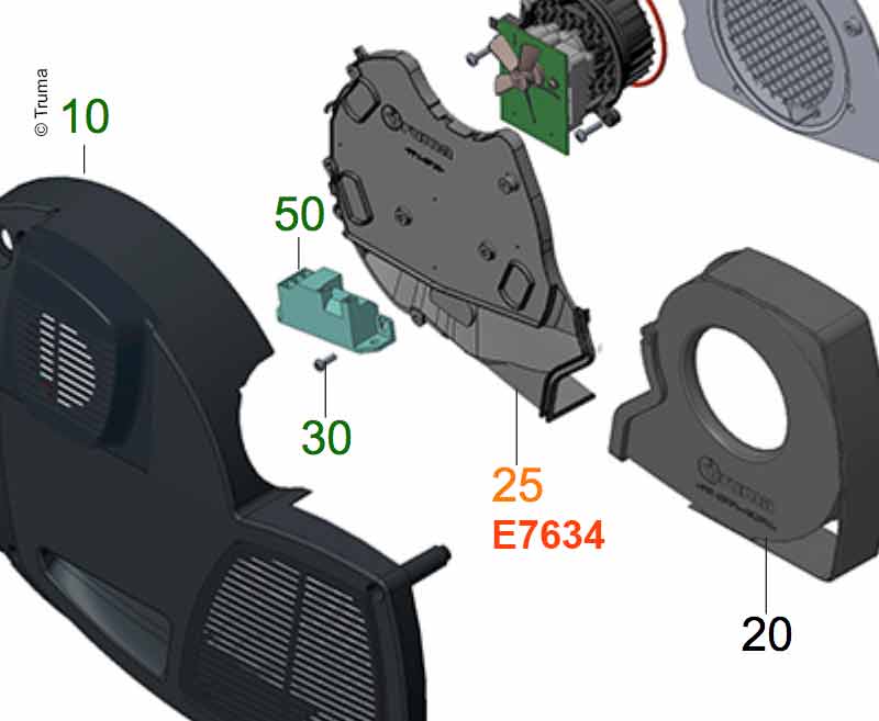 Circulating air cover Left Spare Parts for Truma CHeatings Spare