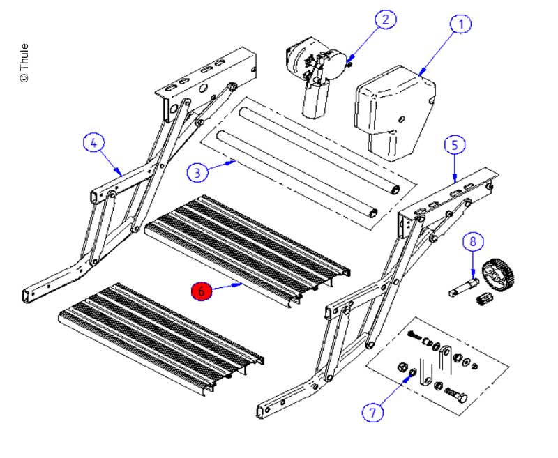 Footboard Double Step 440 Spare Parts for Thule Step Tread, Omnistep
