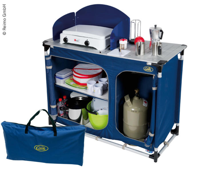 Cuccina awning kitchen with sink blue STOCKTAKE SALE Camping Kitchen