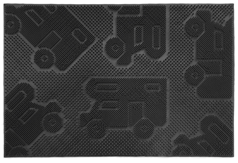 Foot mat CAMPER MAT 40x60cm, black, with motive Motorhome+Caravan Motorhome Floor Mats