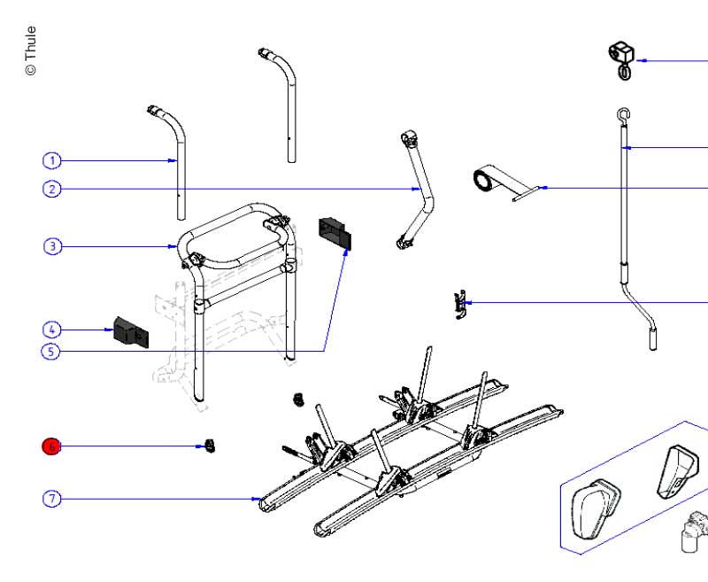 Tube Stop Thule Lift V16 Thule Bike Rack Spare Parts for Thule