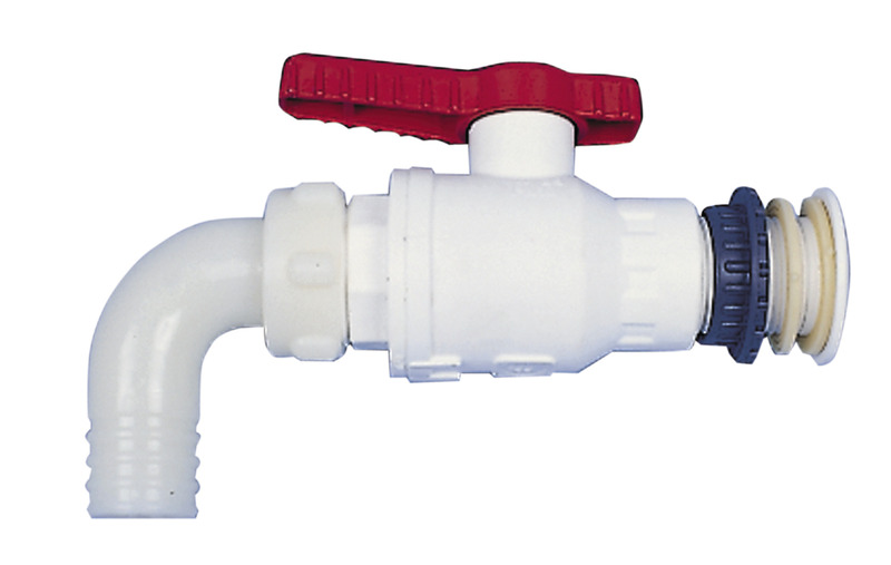 1" plastic flowthrough tap, SBpacked Waste Water Disposal