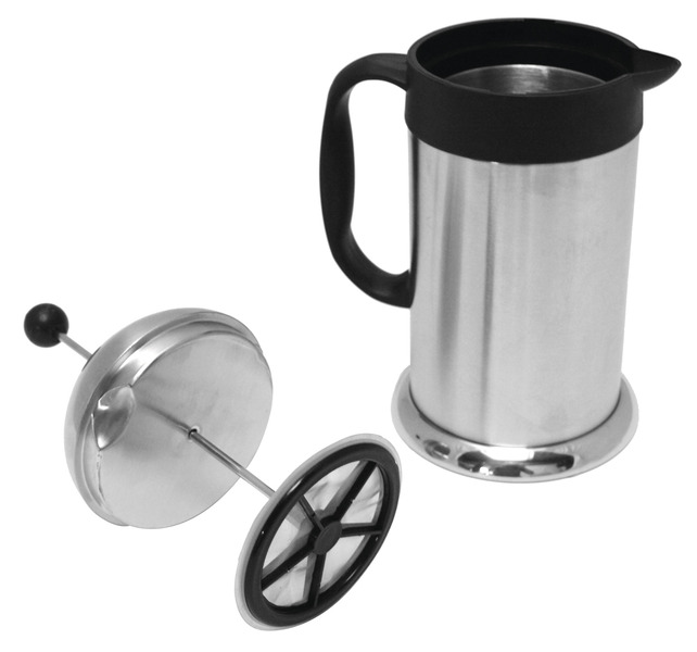 French Press Coffee Maker Cafeterie silver 1,0 Liter, stainless steel Camping Coffee Maker