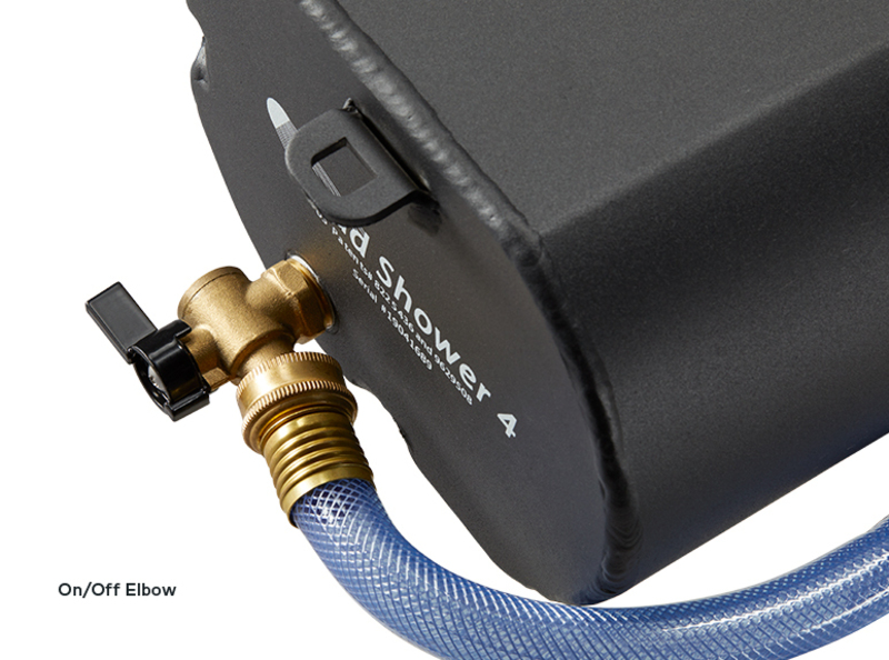 RoadShower aluminum solar shower for mounting on the roof rack