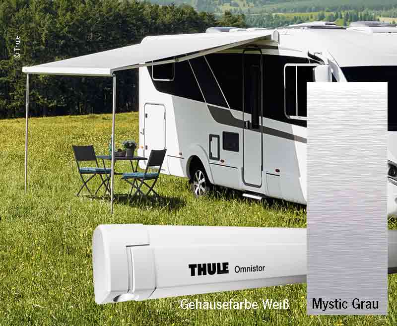 Auvent Thule Omnistor 5200, 300cm, 12V, Mystic Grey, boîtier blanc