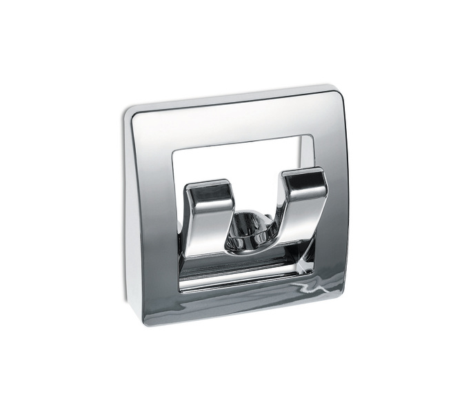 coat hook, chrome, foldable, with 2 hooks, SBpacked Caravan Coat Hangers / Wall Hooks for