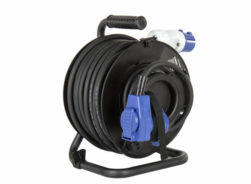 CEE cable drum H07RNF 3G2.5mm2 25 m angled coupling CEE Cable