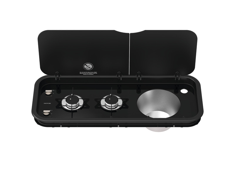2 Flame gas cooker sink combination, 2x 1.5 kW Camping Stove with