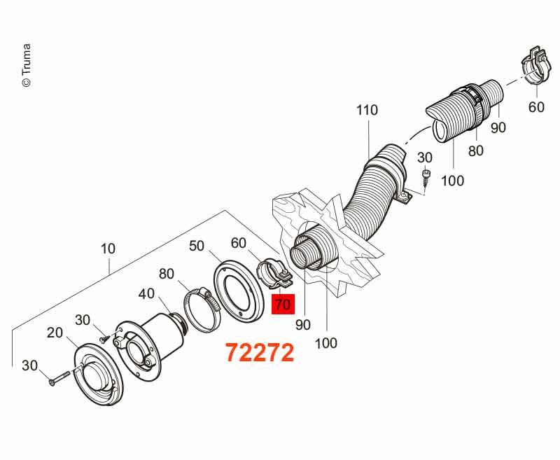 Abgasrohrschelle E2400 Truma Heater Spare Parts, Truma Heater Accessories Camping Heater