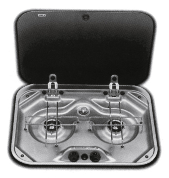 SMEV Série 8000 Réchauds 2 brûleurs avec couvercle, électr. Allumage