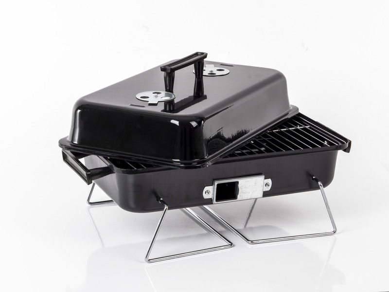 Jim Suitcase Steel Charcoal Grill Fullblack Camping Charcoal BBQ